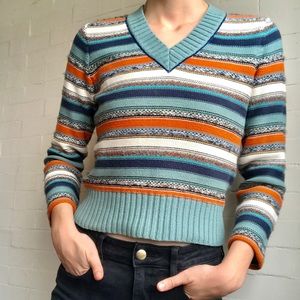 Vintage Multi-Color Stripe Chunky Sweater